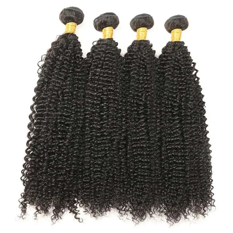 10A Grade 4 Bundles Kinky Curly Natural Black Brazilian Virgin Hair - Doaburu Hair