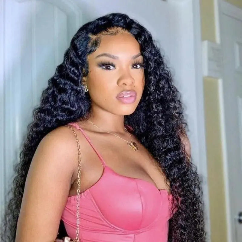 13x4 Transparent Lace Frontal Deep Wave Wigs Virgin Human Hair - Doaburu Hair
