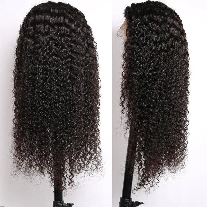 13x6 Transparent Lace Frontal Deep Curly Wigs Natural Black - Doaburu Hair