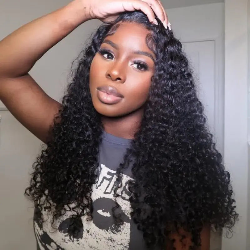 13x6 Transparent Lace Frontal Deep Wave Wigs Natural Black - Doaburu Hair