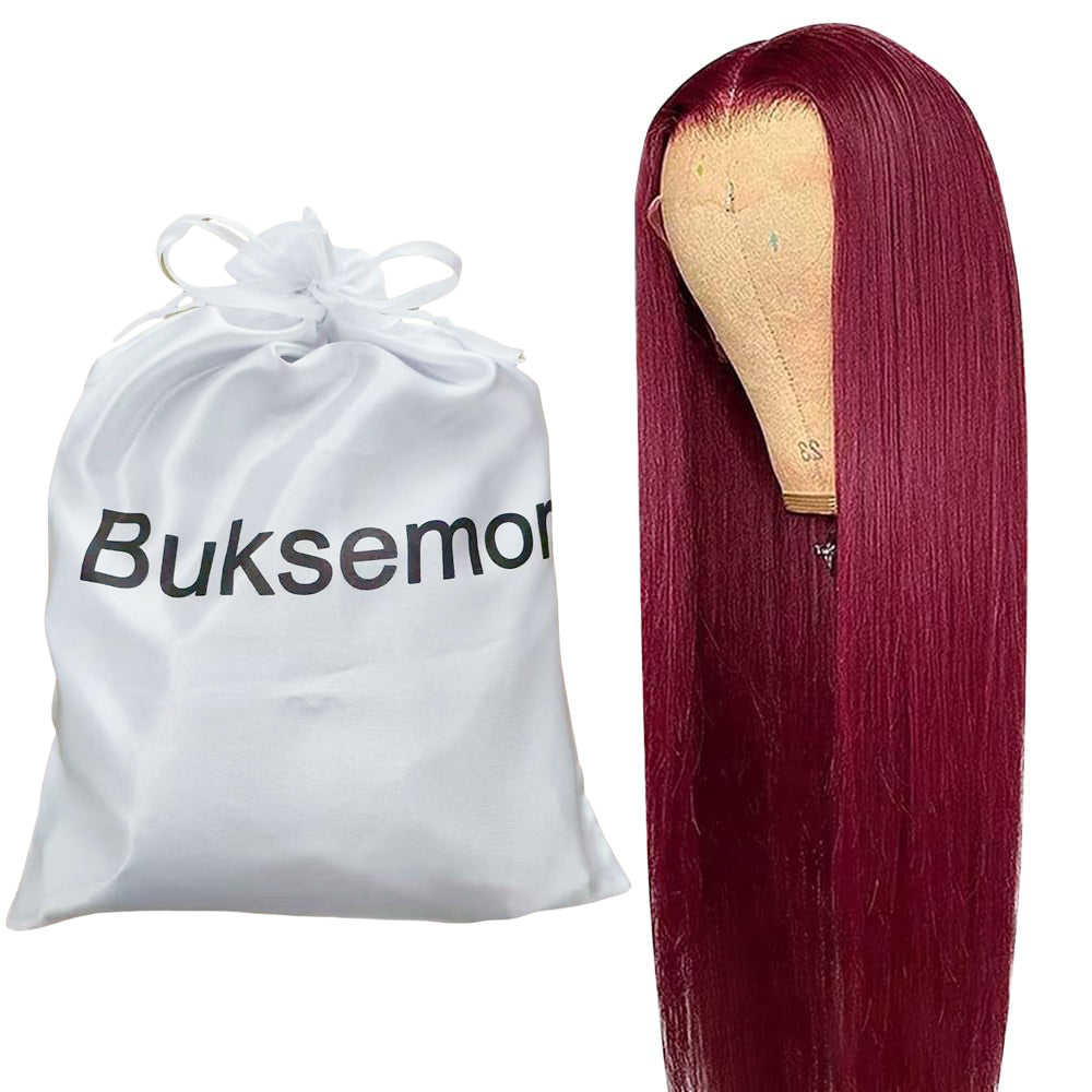 Vibrant Burgundy Red 4x4 13x4 Straight Lace Frontal Wigs - Doaburu Hair