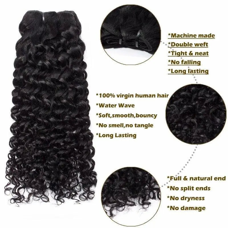 3 Bundles Water Wave Super Full Double Drawn Unprocessed Brazilian Virgin Hair - Doaburu Hair