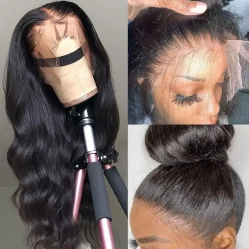 360 Lace Frontal Wig Body Wave Brazilian Virgin Hair Natural Black Pre-Plucked - Doaburu Hair