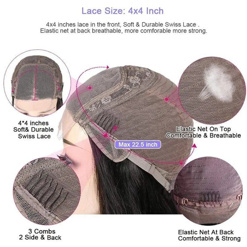 4x4 Transparent Lace Closure Body Wave Wigs Virgin Human Hair - Doaburu Hair