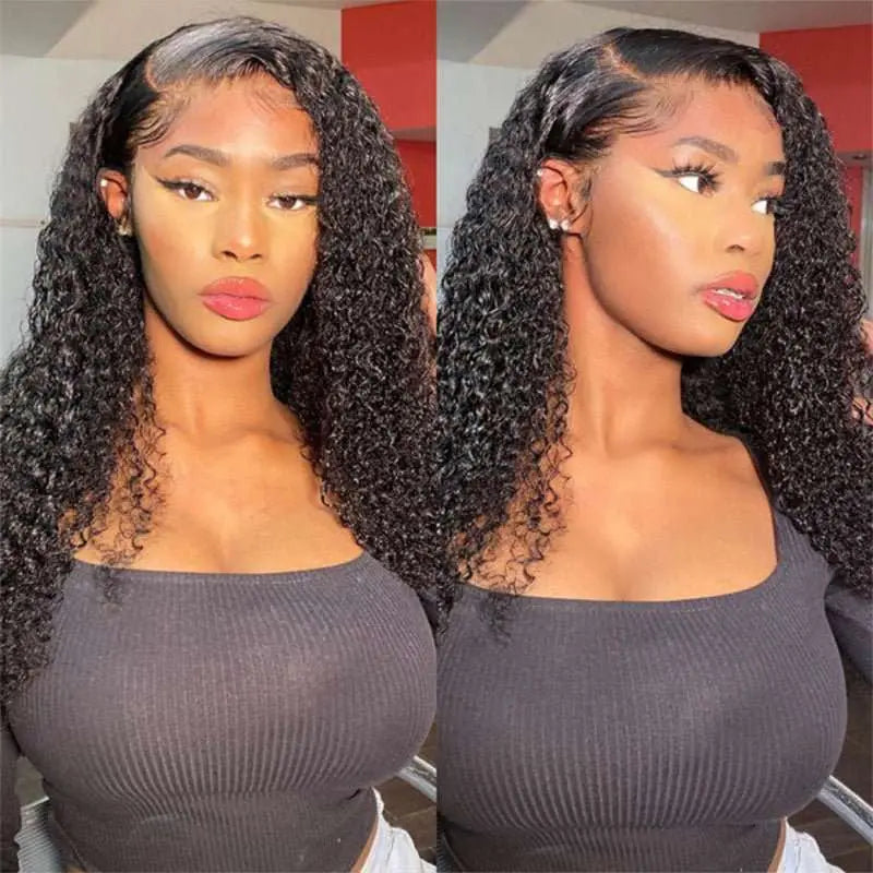4x4 Transparent Lace Closure Kinky Curly Wigs Virgin Human Hair - Doaburu Hair