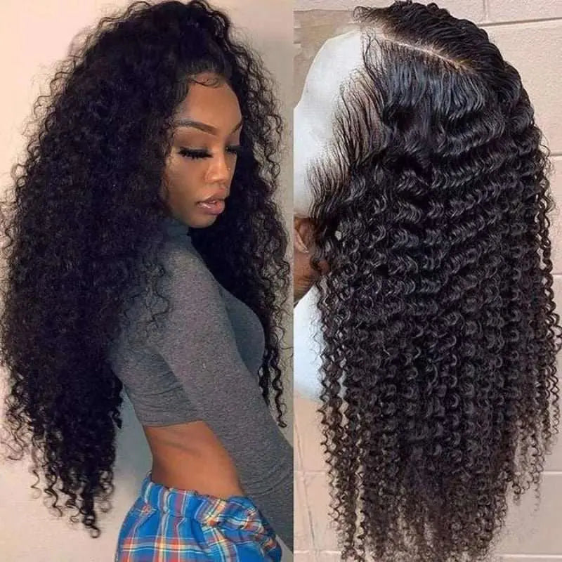 4x4 Transparent Lace Closure Kinky Curly Wigs Virgin Human Hair - Doaburu Hair