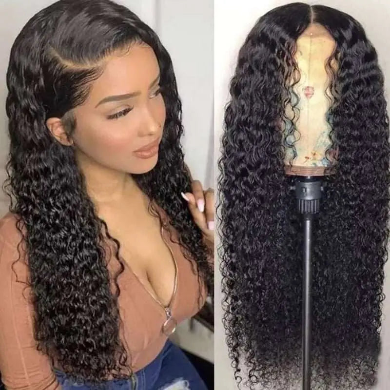 4x4 Transparent Lace Closure Water Wave Wigs Virgin Human Hair - Doaburu Hair