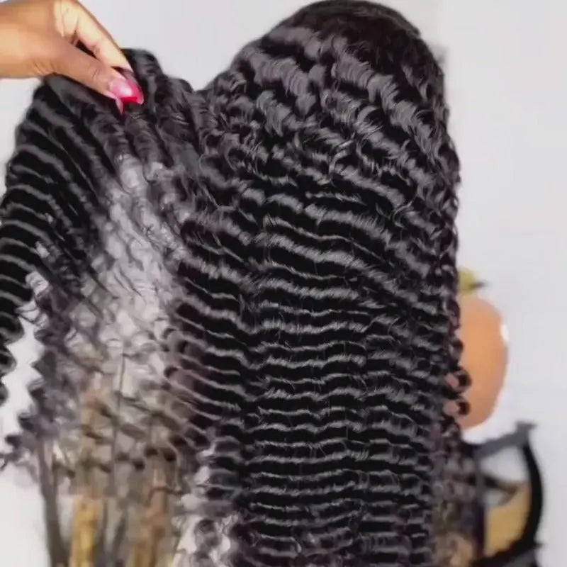 5x5 Lace Closure Transparent Lace Deep Wave Wigs Human Hair - Doaburu Hair