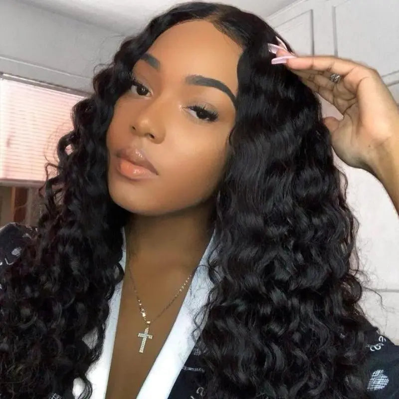 5x5 Lace Closure Transparent Lace Deep Wave Wigs Human Hair - Doaburu Hair