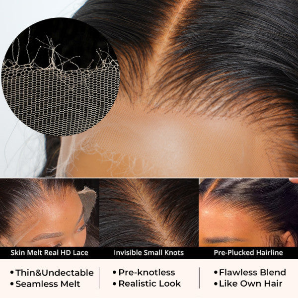 Undetectable Invisible Lace 13x4 Frontal Straight Wig丨Real HD Lace