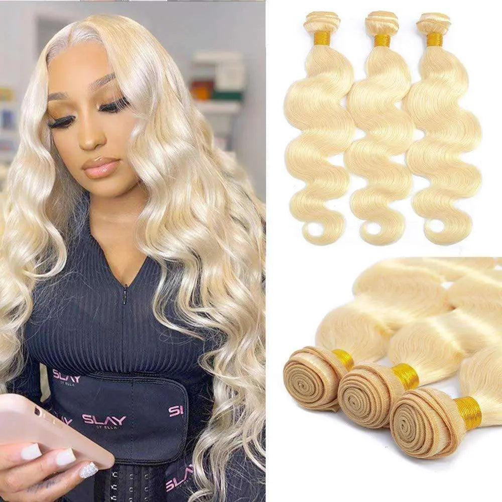 #613 Blonde Color 3 Bundles Body Wave Brazilian Virgin Hair - Doaburu Hair