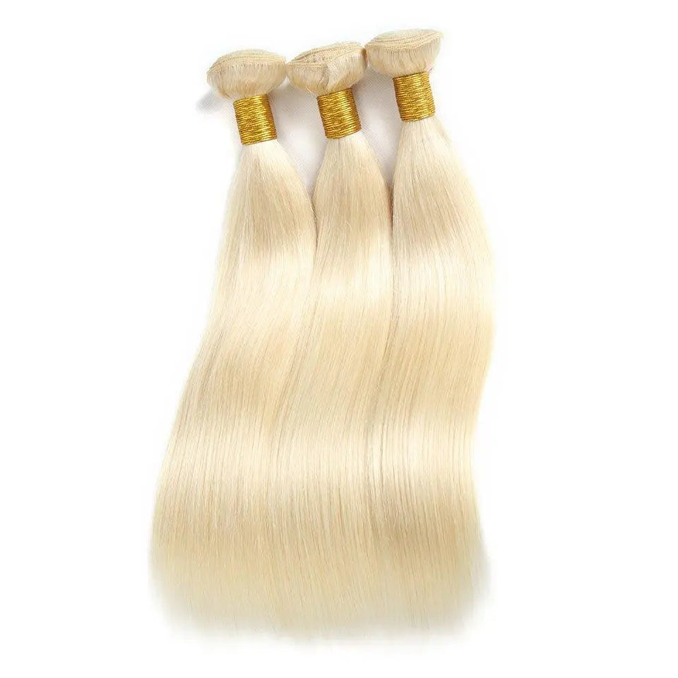 #613 Blonde Color 3 Bundles Straight Brazilian Virgin Hair - Doaburu Hair