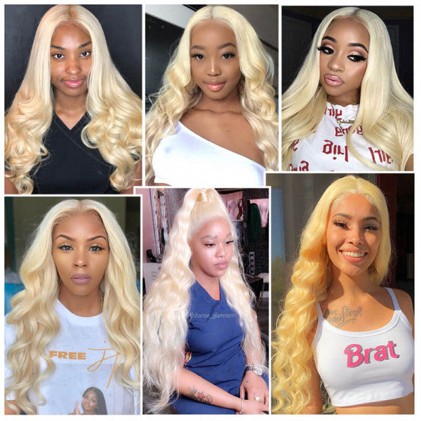 613 Blonde Hair Color Body Wave 13x6 HD Lace Frontal Wigs Human Hair - Doaburu Hair