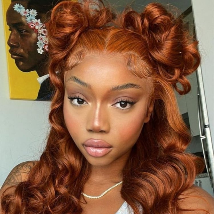 Copper Auburn Color Body Wave Bright Brown 13*4 Lace Frontal Wigs - Doaburu Hair