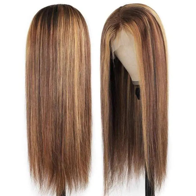 Beyonce Style Honey Piano Highlights Straight 4x4 13x4 Lace Frontal Wig - Doaburu Hair