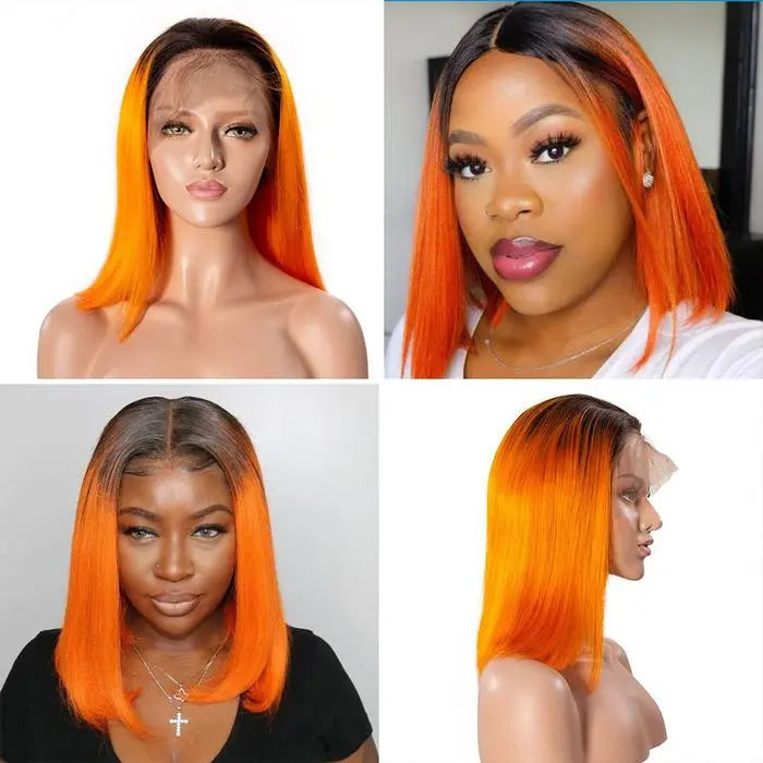 Customized Colorful 13*4 Lace Frontal Straight Bob Wigs - Doaburu Hair