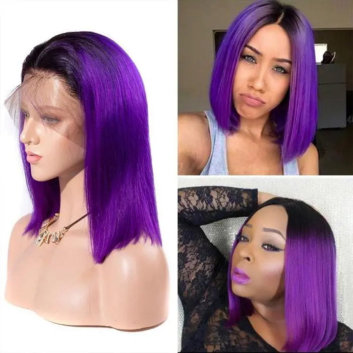 Customized Colorful 13*4 Lace Frontal Straight Bob Wigs - Doaburu Hair