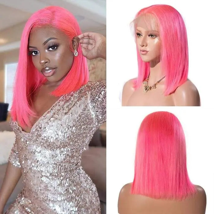 Customized Colorful 13*4 Lace Frontal Straight Bob Wigs - Doaburu Hair