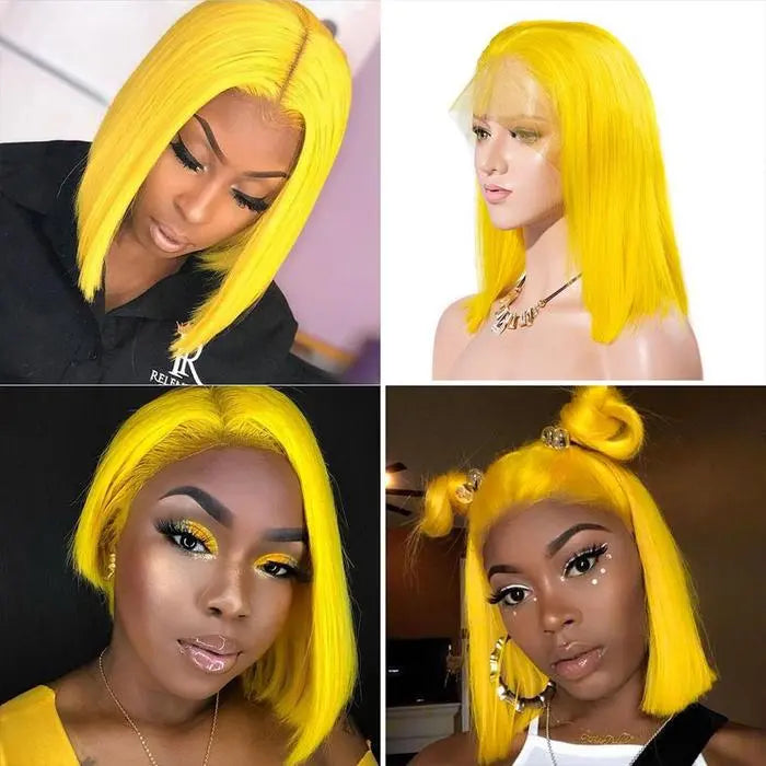 Customized Colorful 13*4 Lace Frontal Straight Bob Wigs - Doaburu Hair