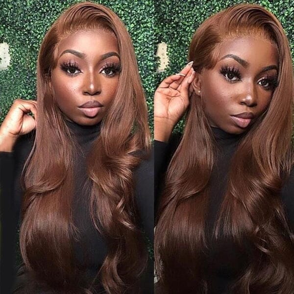 Body Wave 13x4 Lace Frontal Wigs #4 Chocolate Brown Color 4x4 Closure Wig - Doaburu Hair