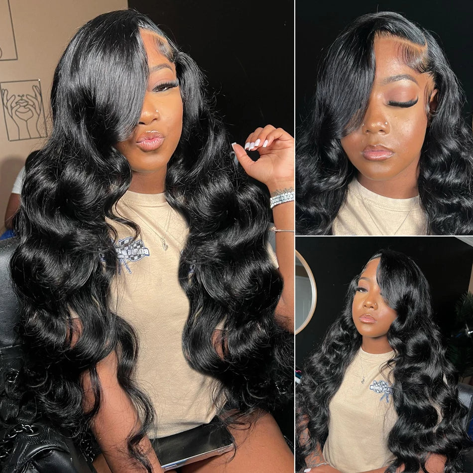 360 Lace Frontal Wig Body Wave Brazilian Virgin Hair Natural Black Pre-Plucked - Doaburu Hair