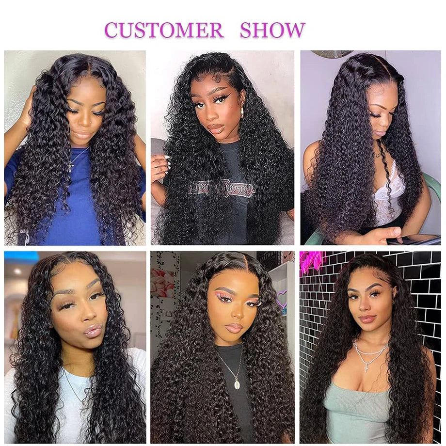360 Lace Frontal Wig Kinky Curly Virgin Hair Natural Black Pre-Plucked - Doaburu Hair