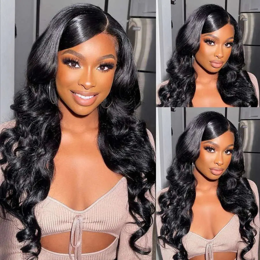 Full Lace Wig Body Wave Virgin Hair Natural Black Pre-Plucked - Doaburu Hair