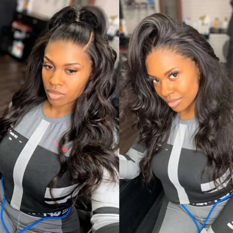 Full Lace Wig Body Wave Virgin Hair Natural Black Pre-Plucked - Doaburu Hair