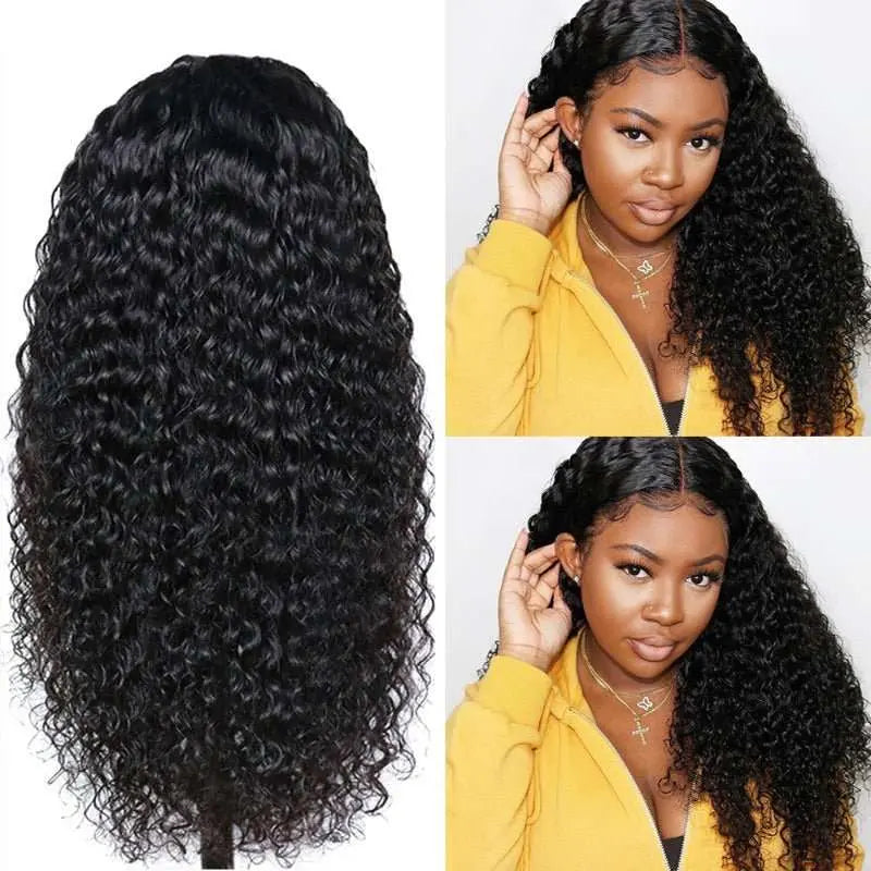 Full Lace Wig Kinky Curly Virgin Hair Natural Black Pre-Plucked - Doaburu Hair