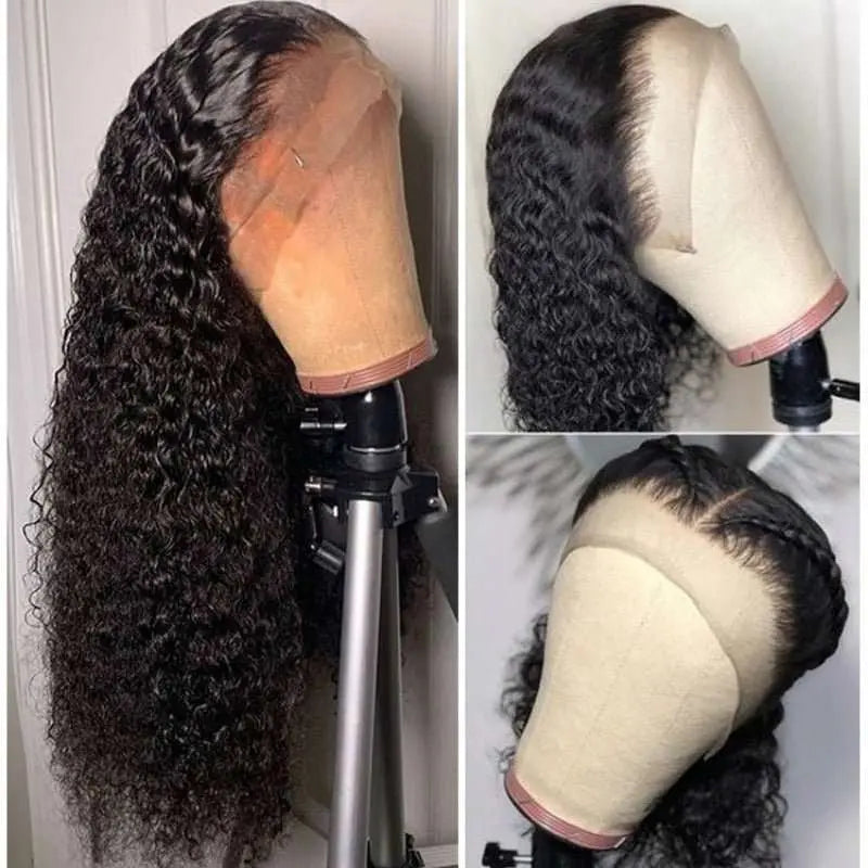 Full Lace Wig Kinky Curly Virgin Hair Natural Black Pre-Plucked - Doaburu Hair
