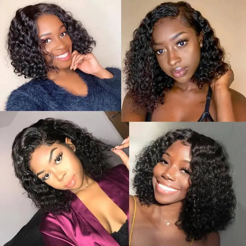High Density 13*4 Lace Frontal Bob Deep Wave Wigs - Doaburu Hair