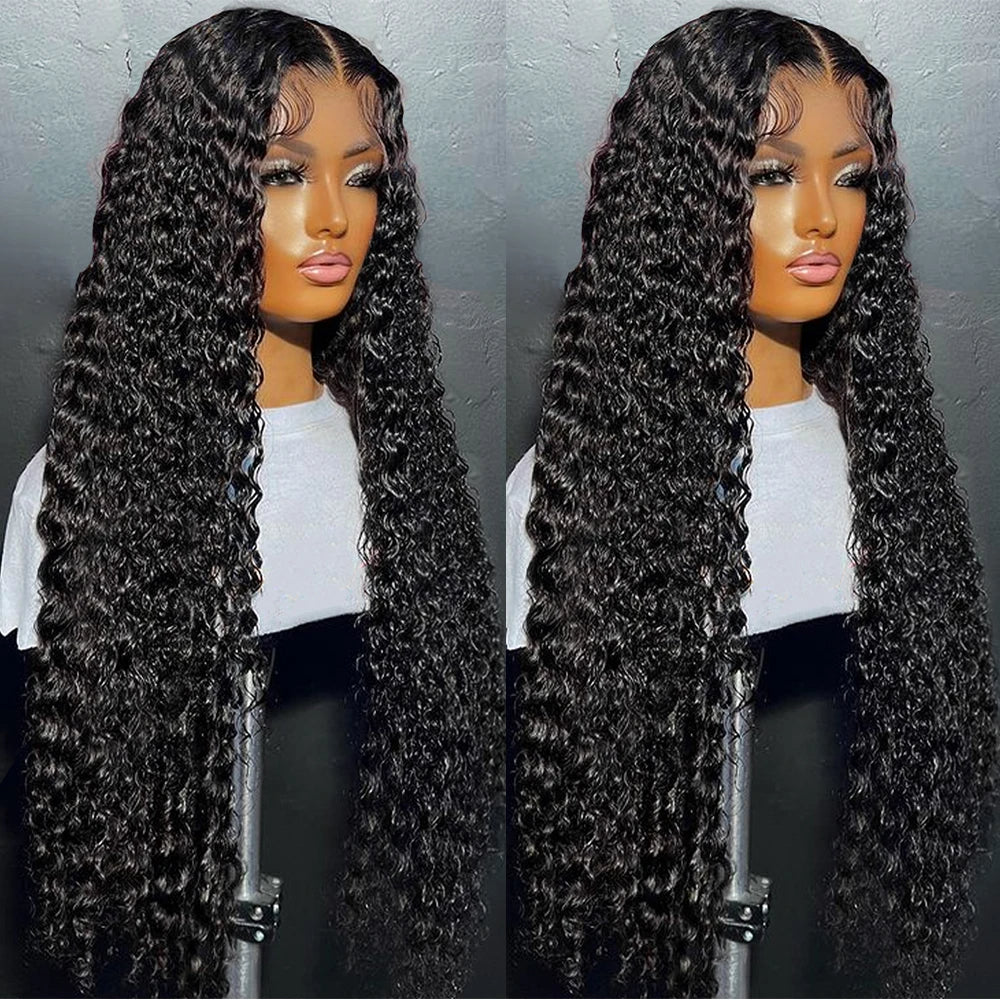 Full Lace Wig Water Wave Brazilian Virgin Hair Natural Black Pre-Plucked - Doaburu Hair