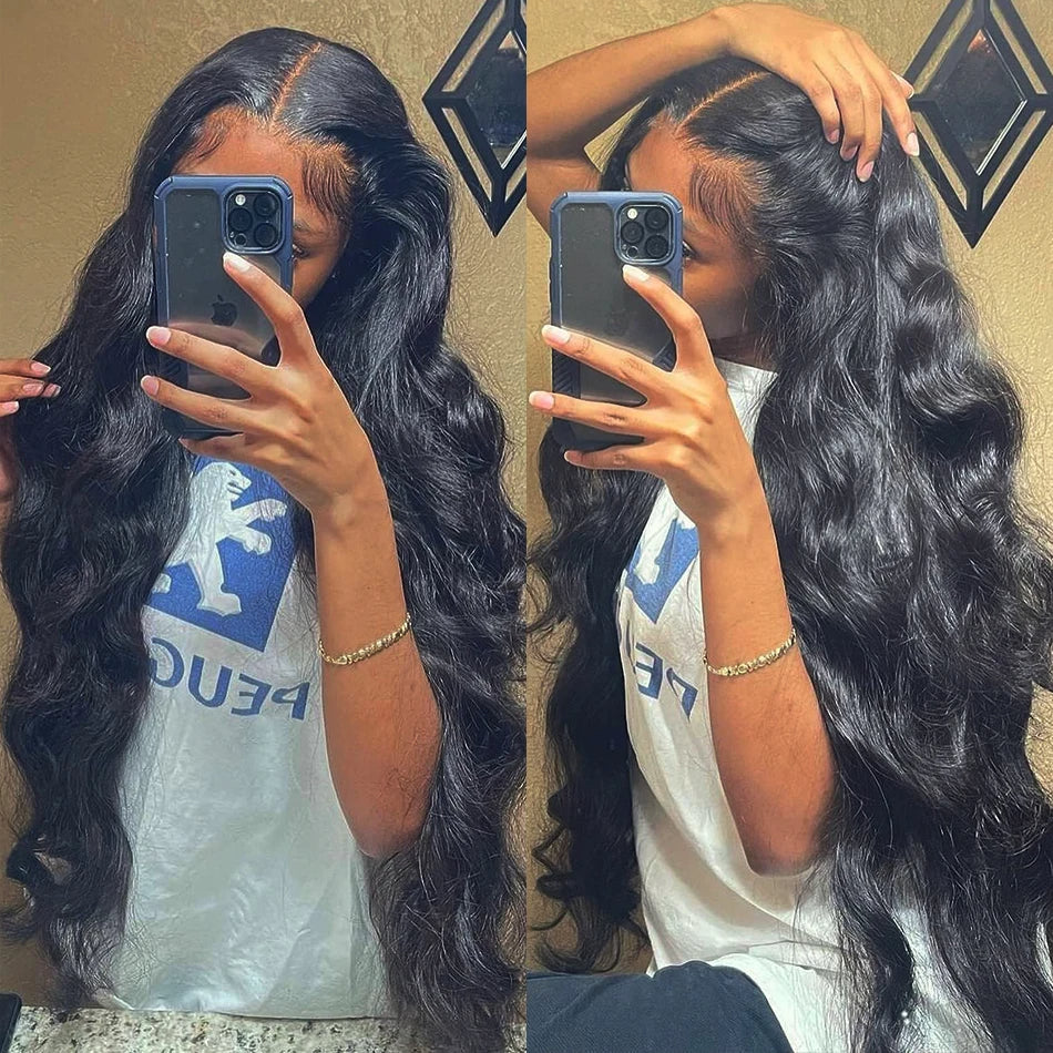 Full Lace Wig Body Wave Virgin Hair Natural Black Pre-Plucked - Doaburu Hair
