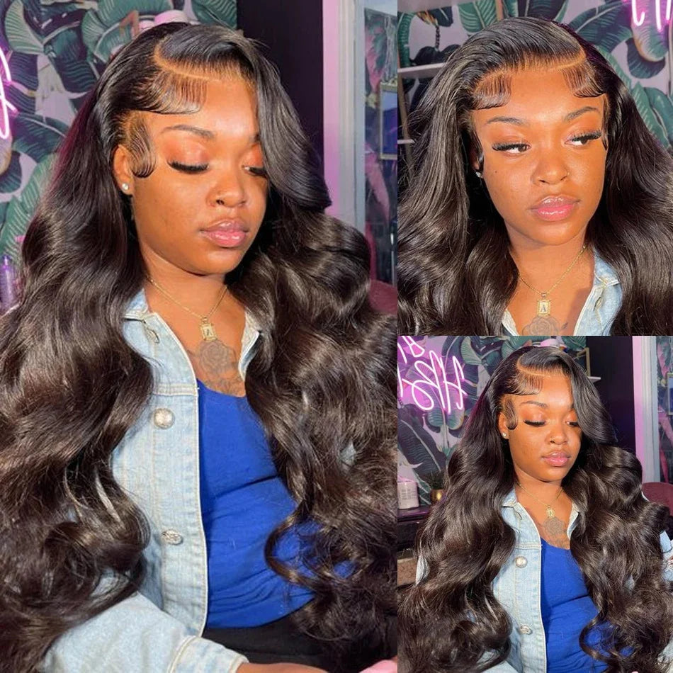 360 Lace Frontal Wig Body Wave Brazilian Virgin Hair Natural Black Pre-Plucked - Doaburu Hair