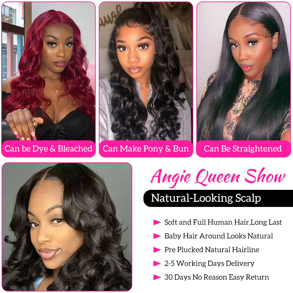Full Lace Wig Loose Deep Wave Brazilian Virgin Hair Natural Black Pre-Plucked - Doaburu Hair
