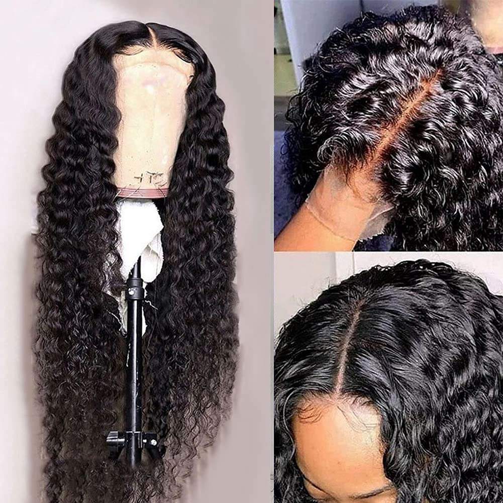 13x6 Transparent Lace Frontal Water Wave Wigs Natural Black - Doaburu Hair
