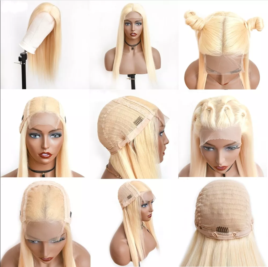 613 Blonde High-Density 4×4 HD Lace Closure Wig Straight Human Hair - Doaburu Hair