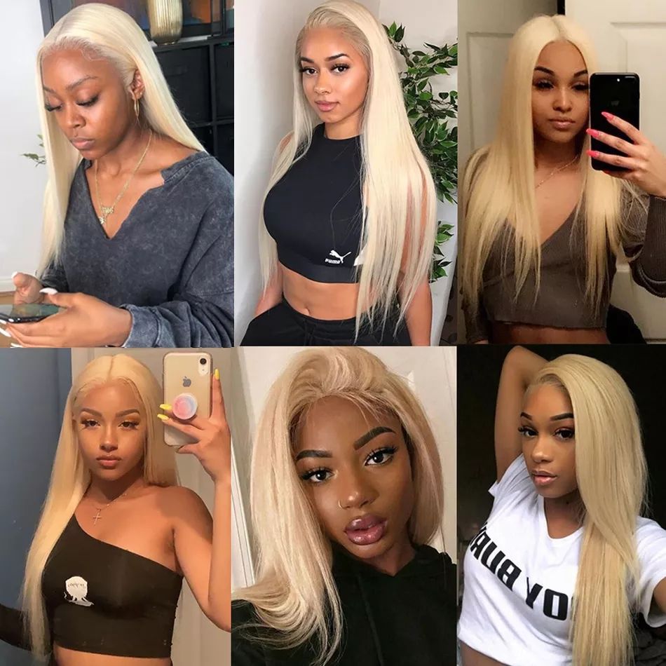 613 Blonde High-Density 4×4 HD Lace Closure Wig Straight Human Hair - Doaburu Hair