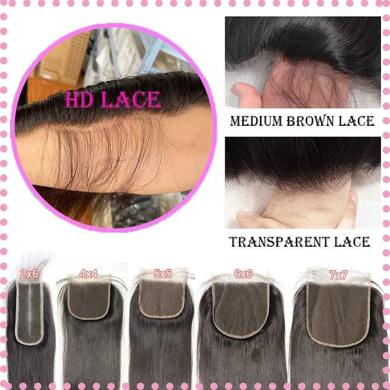 Human Hair 4*4 HD Invisible Transparent Lace Closure - Doaburu Hair