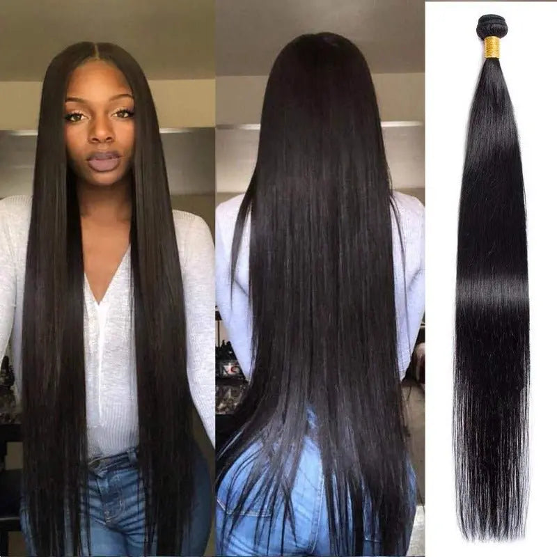 Natural Black 3 Bundles 32-40 Inch Brazilian Virgin Hair With 4*4 Lace Closure - Doaburu Hair