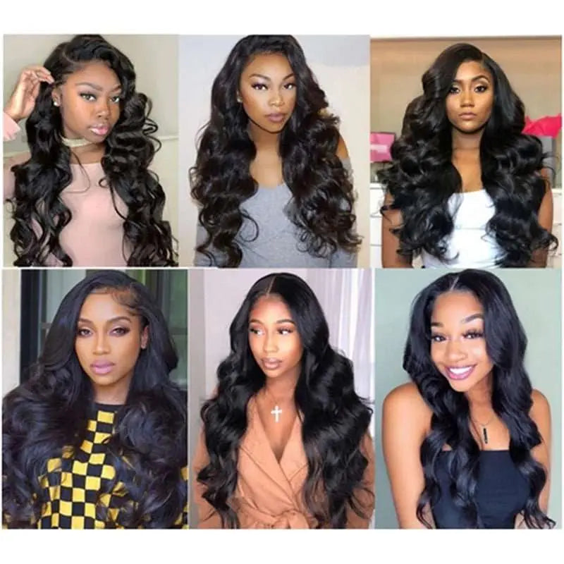 Natural Black 3 Bundles Body Wave Wave Brazilian Virgin Hair With 4*4 Lace Closure - Doaburu Hair