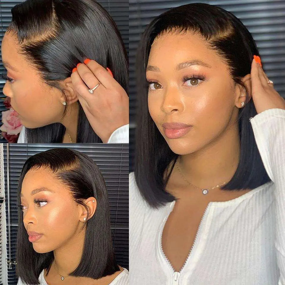 Natural Black 4*4 Lace Closure Straight Bob Wigs - Doaburu Hair