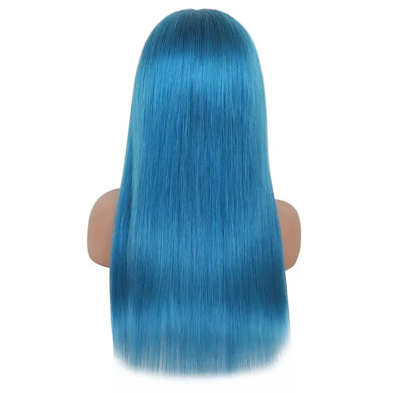 Navy Blue/Sky Light Blue Color 13*4 Lace Frontal Wigs All Texture - Doaburu Hair