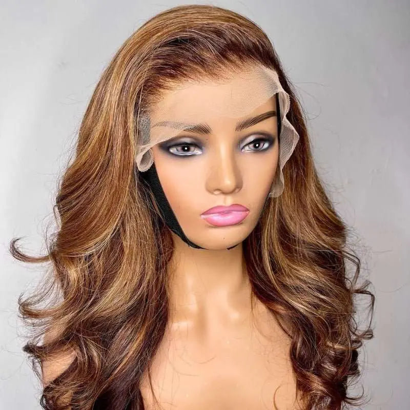 Honey Piano Highlights Blond Loose Wave Wig with Rich Chocolate & Caramel Tones - Doaburu Hair
