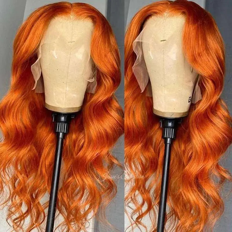 New Fashion Orange Color 13*4 Lace Frontal Wig Straight/Body Wave - Doaburu Hair