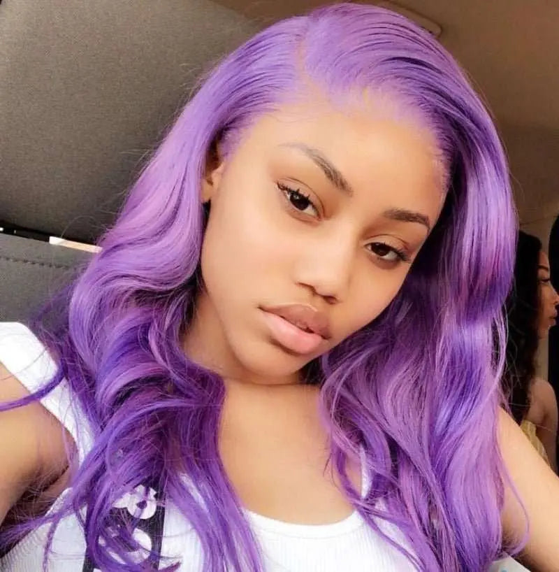New Fashion Purple Color 13*4 Lace Frontal Wig Straight/Body Wave - Doaburu Hair