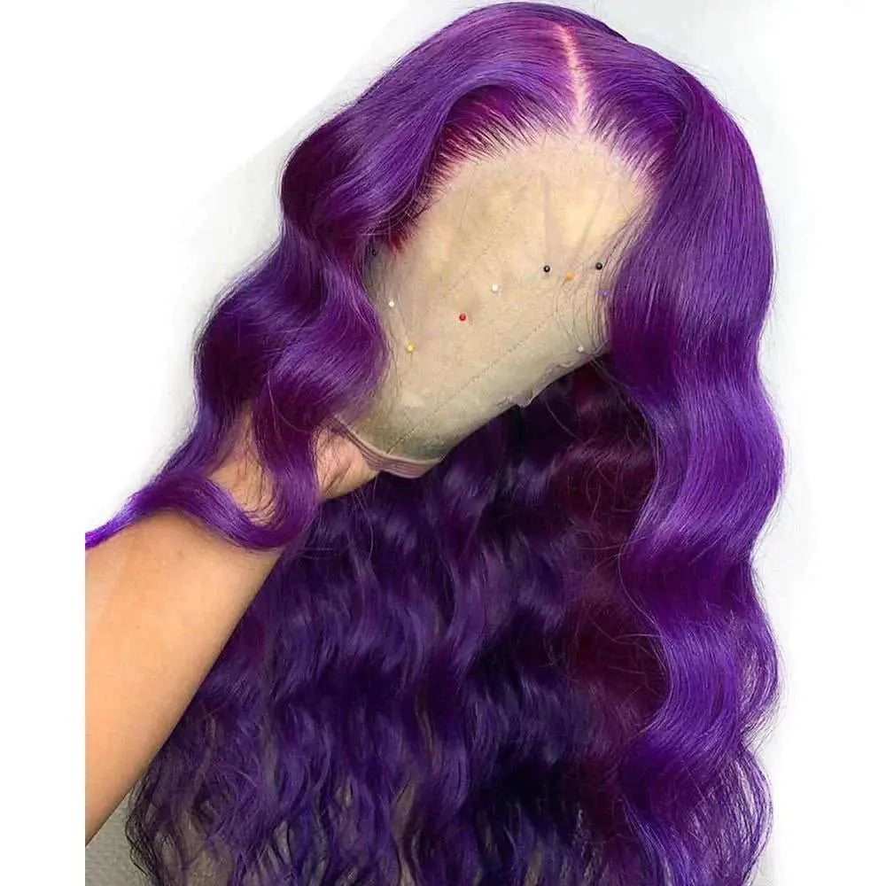 New Fashion Purple Color 13*4 Lace Frontal Wig Straight/Body Wave - Doaburu Hair