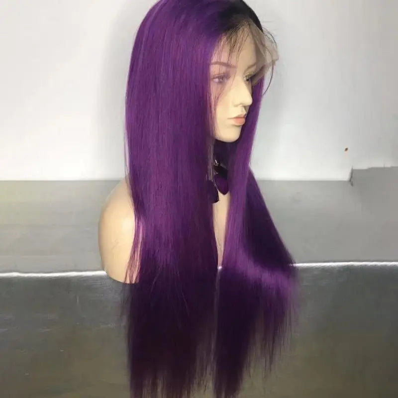 New Fashion Purple Color 13*4 Lace Frontal Wig Straight/Body Wave - Doaburu Hair