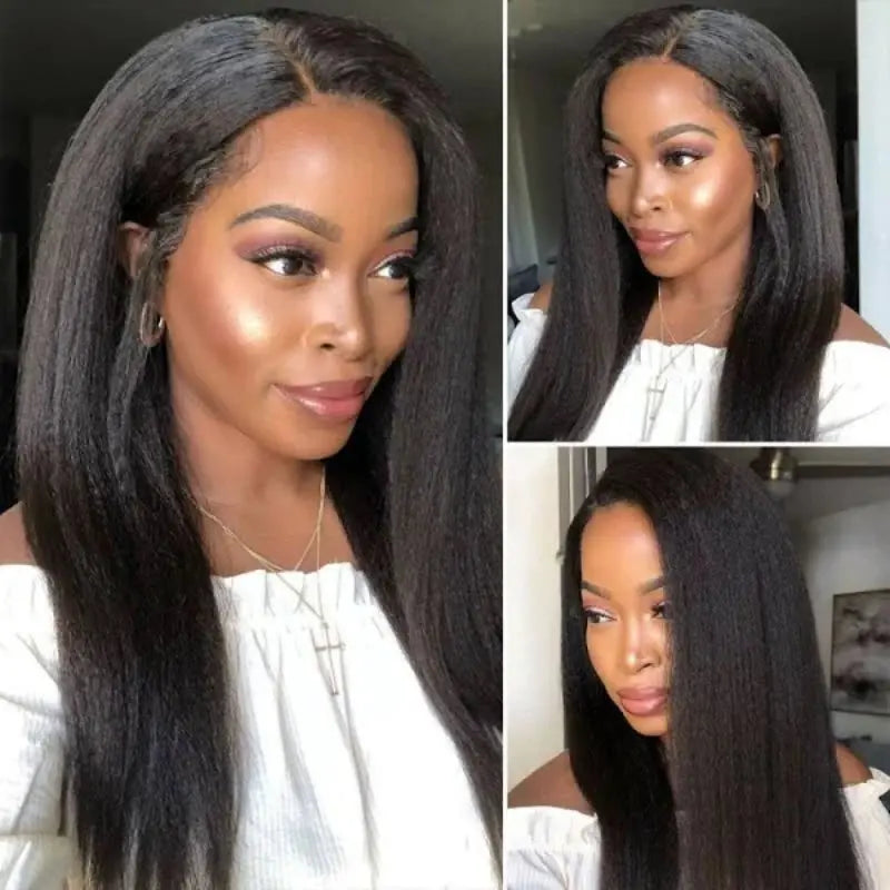 New Yaki Straight 13x4 Lace Frontal Wig Brazilian Virgin Human Hair - Doaburu Hair