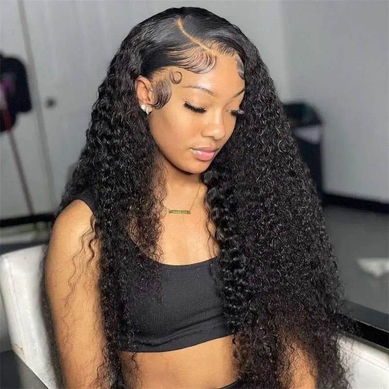 No Shedding 13x4 Transparent Lace Frontal Jerry Curly Wigs Brazilian Virgin Human Hair - Doaburu Hair